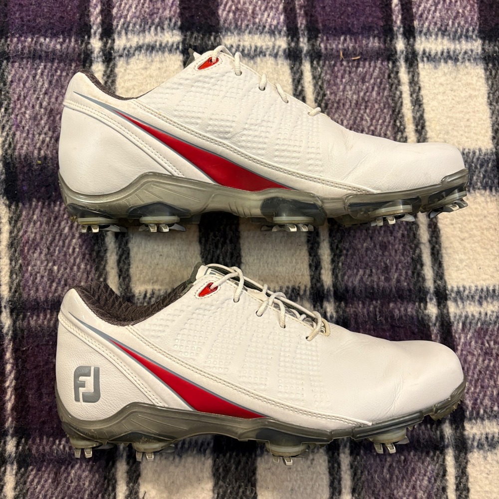 Footjoy FJ DNA 2.0 Mens Golf Shoes Size 7‎ White with Red Stripe 53310 - Picture 6 of 8